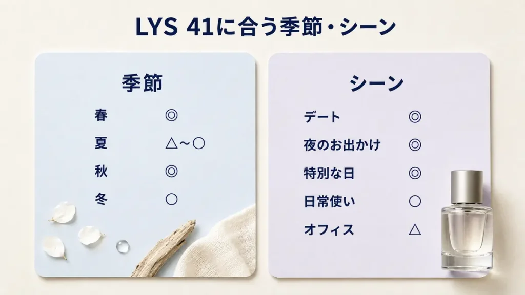 LYS 41に合う季節と使用シーン